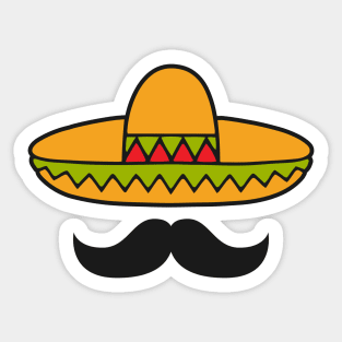 Cinco de Mayo Sombrero and Mustache Sticker